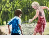 Judith Baum, Die Hochzeit der Frau Füchsin, 2017, oil on canvas; unframed