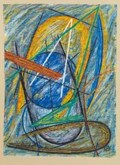 Meina Schellander, Stundenblitz 26, 1984, mixed media on paper; framed