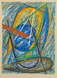 Meina Schellander, Stundenblitz 26, 1984, mixed media on paper; framed