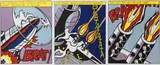 Roy Lichtenstein, As I opened fire..., 1964, offset-print in colour after painting with the same name; framed