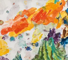 Max Weiler, Morning clouds, 1989, egg tempera on canvas; framed