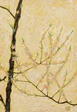 Cherry blossom branch by Erwin Dom Osen, gouache on paper on cardboard, sold Dec 2019