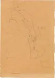 Fritza Riedler, seated to the right (study for the portrait of Fritza Riedler) by Gustav Klimt, c. 1904, black chalk on paper, sold Dec 2019