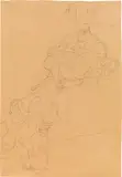 Fritza Riedler in a frilled dress (study for the portrait of Fritza Riedler) by Gustav Klimt, c. 1904, black chalk on paper, sold Dec 2019