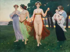 The Judgement of Paris by Eduard Kasparides, 1897, oil on canvas, sold Dec 2019