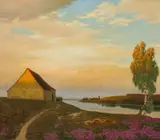 Eduard Kasparides, Late sunlight, c. 1920, oil on canvas