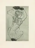 Egon Schiele, Squatting woman (from the portfolio "Das Graphische Werk von Egon Schiele"), 1914, drypoint on paper; unframed