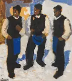 Alfons Walde, Feierabend, 1928, oil on cardboard