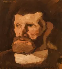 Albin Egger-Lienz, Head of a farmer, c. 1920, oil on cardboard