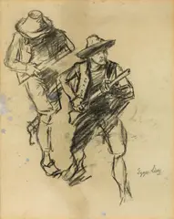 Albin Egger-Lienz, Study for the painting "Das Kreuz, 1897-98, charcoal on paper