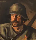 Albin Egger-Lienz, An Austrian soldier, 1916, oil on cardboard