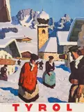 Alfons Walde, Poster "Tyrol" (village street in winter), offset print on paper
