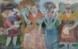 Franz von Zülow, Three ladies with a gentleman