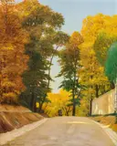 Eduard Kasparides, Neuer Weg hinter dem Neuwaldegger Schloss, oil on canvas
