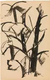 Studies of trees by Ljubow Sergejewna Popowa, 1911/1912, India ink on paper, sold Dec 2019