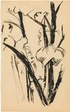 Studies of trees by Ljubow Sergejewna Popowa, 1911/1912, India ink on paper, sold Dec 2019