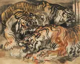 Ludwig Heinrich Jungnickel, Three hissing tigers