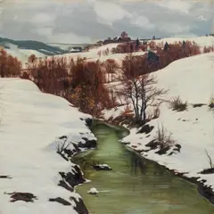 Anton Filkuka, Weidlingbach in winter, 1930-35, oil on canvas