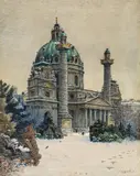 Ernst Graner, St. Charles Church in winter