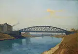 Thomas Leitner, The Donaukanal with Heiligenstädter Brücke and Döblinger Steg (in the background), 1921, oil on cardboard