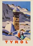 Alfons Walde, Poster "Tyrol" (Auracher Kirchl), offset print on paper