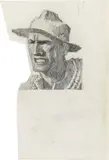 Alfons Walde, Portrait of Luis Trenker, pencil on paper