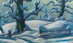 Werner Berg, Neuschnee, 1969, oil on canvas