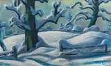 Werner Berg, Neuschnee, 1969, oil on canvas