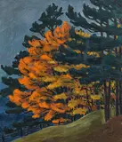 Werner Berg, Autumn beech, 1938, oil on canvas