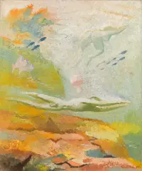 Georg Jung, Underwater world, 1947, oil on canvas