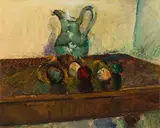 Anton Faistauer, Apple still life with jar