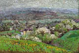 Rudolf Junk, Blooming trees, c. 1905, oil on cardboard