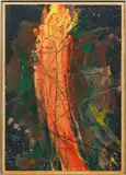 Arnulf Rainer, Untitled, oil on cardboard on wooden board; framed
