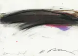 Arnulf Rainer, Landschaft, mixed media on paper; framed