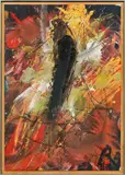 Arnulf Rainer, Untitled, oil on cardboard on wood; framed