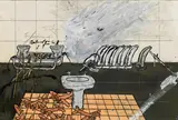 Bruno Gironcoli, Answer for W.R., mixed media on paper; unframed