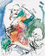Herwig Zens, Tod und strenge Domina, 2009, oil on canvas; unframed