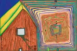 Friedensreich Hundertwasser, Spiralsun and Moonhouse - The Neighbours, printed in 1967, published in portfolio in 1973