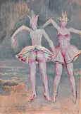 Ernst Fuchs, Zur Fledermaus, 2002, mixed media on cardboard; framed