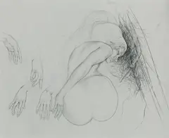 Leherb, Douleur, graphite on paper; framed