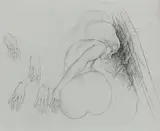 Leherb, Douleur, graphite on paper; framed