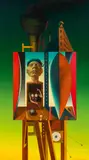 Rudolf Hausner, Adam gut getroffen, 1958-59, resin-oil colour, egg tempera on plywood and half-chalk primer; framed