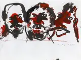 Otto Muehl, Untitled, 1985, mixed media on paper; framed