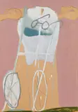 Mimmo Paladino, Untitled, 1988, mixed media on cardboard on hardboard; framed