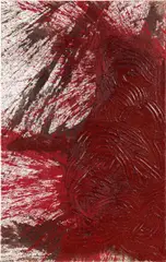 Schüttbild by Hermann Nitsch, 2010, acrylic, blood on jute; unframed, sold Dec 2019