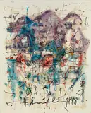 Untitled, 1998 by Hans Staudacher, 1998, oil on canvas; framed, sold Dec 2019