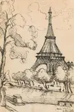 Hans Staudacher, Paris; View of the Eiffel Tower