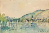 Hans Staudacher, Ossiacher See with view on the monastery of Ossiach