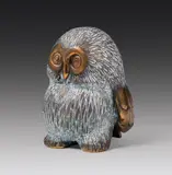 Gottfried Kumpf, Snowy owl, 2008, bronze, white patinated