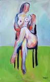 Alfred Kornberger, Seated nude on green, 1995, oil on canvas; unframed